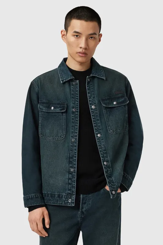 AllSaints Castleford Jacket Phantom Blue Maat: XS | Spijkerjassen Outlet | Heren | Blauw