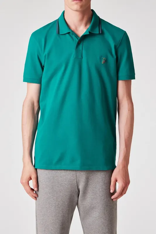 Paul Smith Mens Reg Fit Polo Zeb Emb Petrol Green Maat: S | Poloshirts Outlet | Heren | Groen