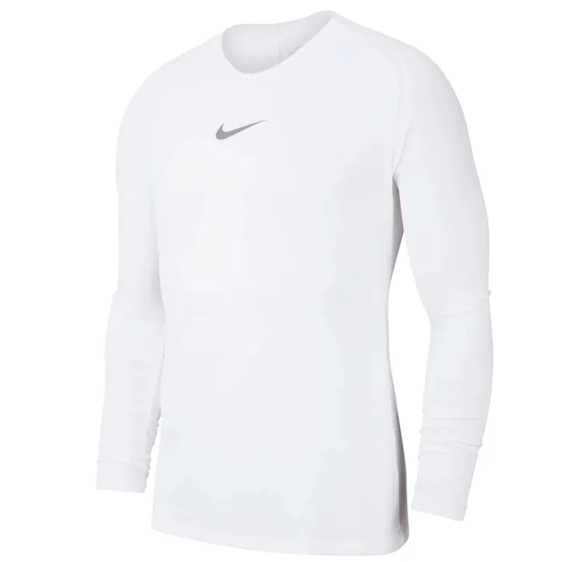 Nike Dry Park First Layer LS Jr Longsleeve AV2611-100, Dla chłopca, Białe, longsleevy, poliester, rozmiar: XS