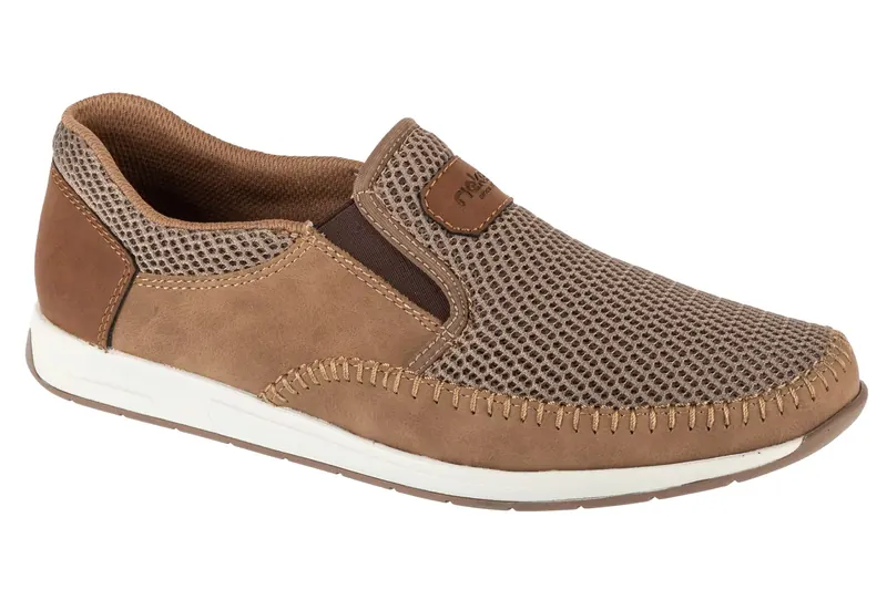 Rieker Moccasins 11954-64, Męskie, Brązowe, półbuty, skóra zamszowa, rozmiar: 41
