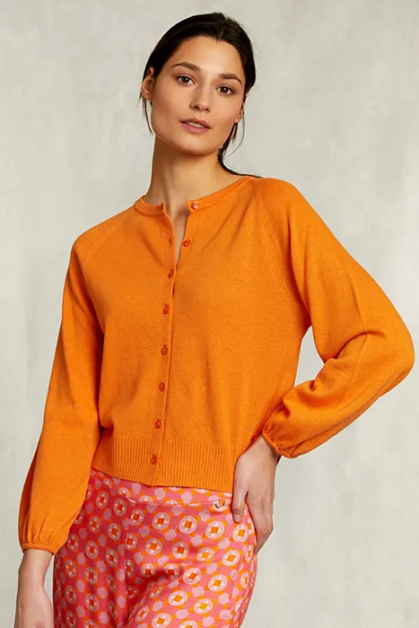 River Woods Orange Cardigan With Buttons Orange Maat: S | Cardigans Outlet | Dames | Oranje