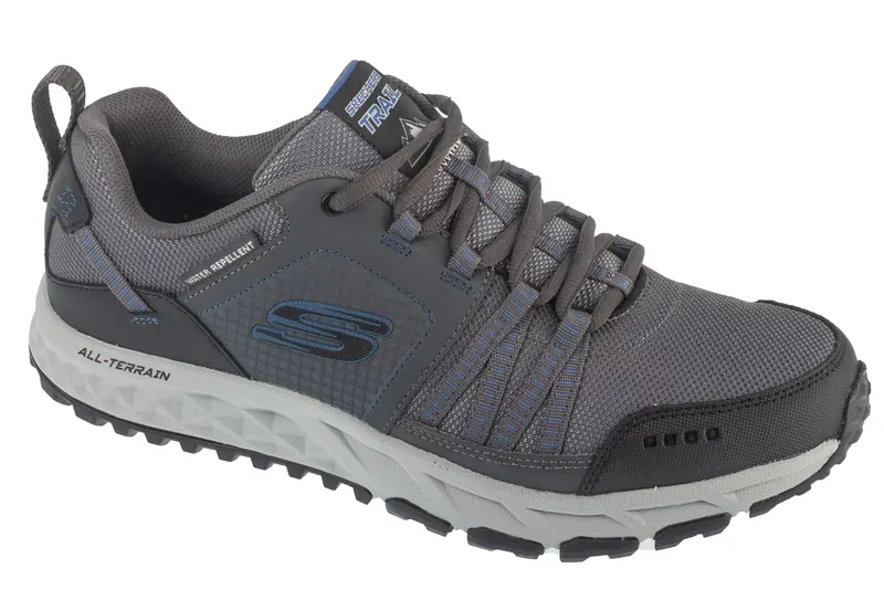 Skechers Escape Plan 51591-CCBL, Męskie, Szare, buty trekkingowe, skóra licowa, rozmiar: 45
