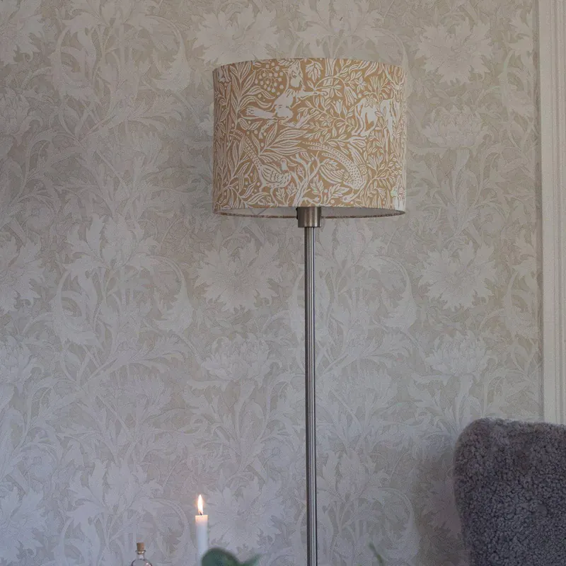 Lampa stojąca Amy, żółta/szara, wysokość 150 cm, tekstylia, E27