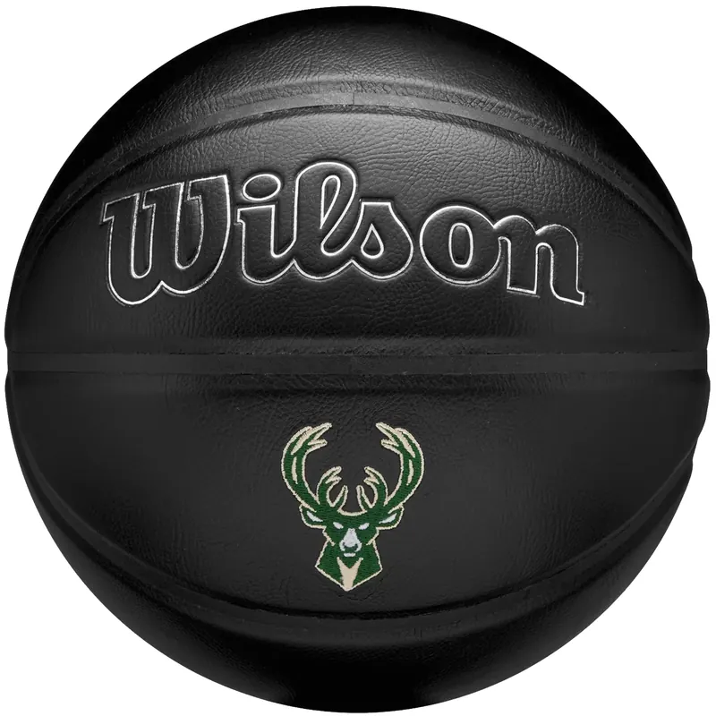 Wilson NBA Team Premiere Milwaukee Bucks Ball WZ4026417XB, Unisex, Czarne, piłki do koszykówki, Guma, rozmiar: 7