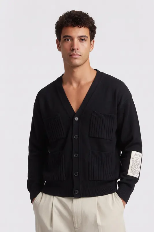 Moschino Knitted Jacket Black Maat: 46 | Cardigans Outlet | Heren | Zwart