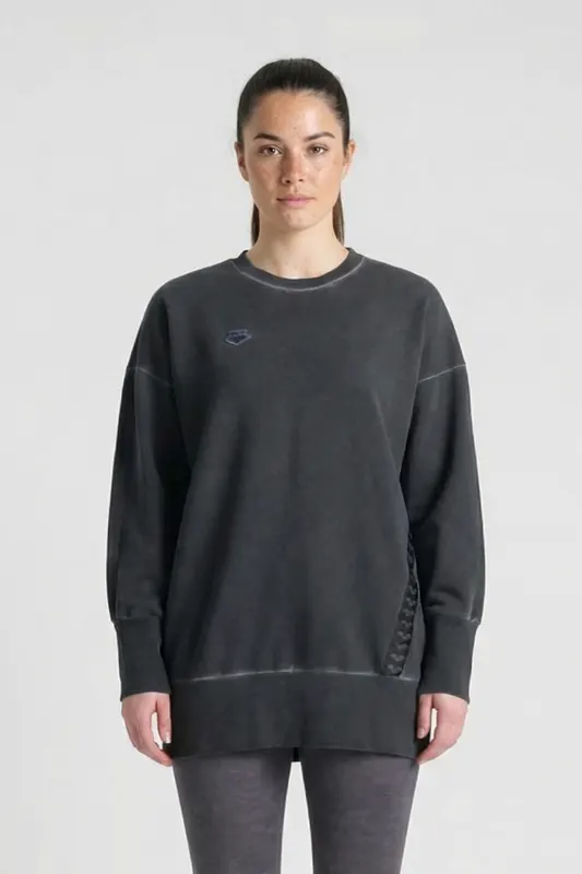 Arena Women's  Icons Oversize Crew Delave Black White Maat: S | Sweaters Outlet | Dames | Zwart