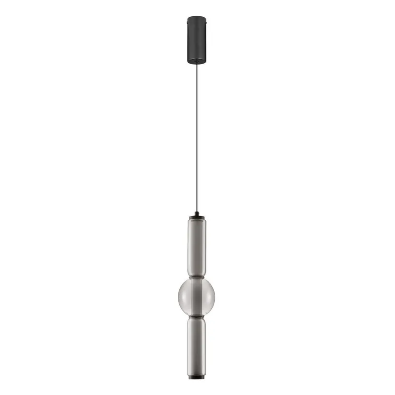 Szara szklana lampa wisząca LED ze ściemniaczem ø 12 cm Ulon – Nova Luce