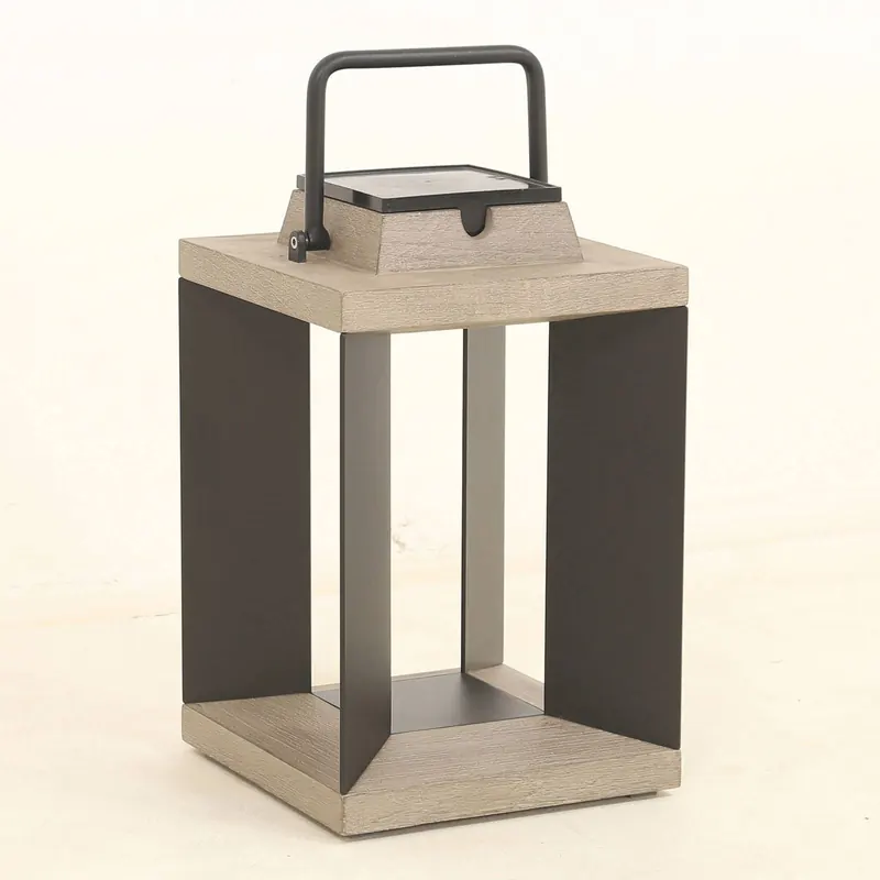 Latarnia solarna Teckalu, aluminium czarny, 36,5 cm