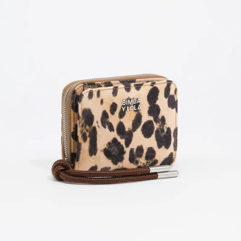 Portfel klapa Leopard naturalny