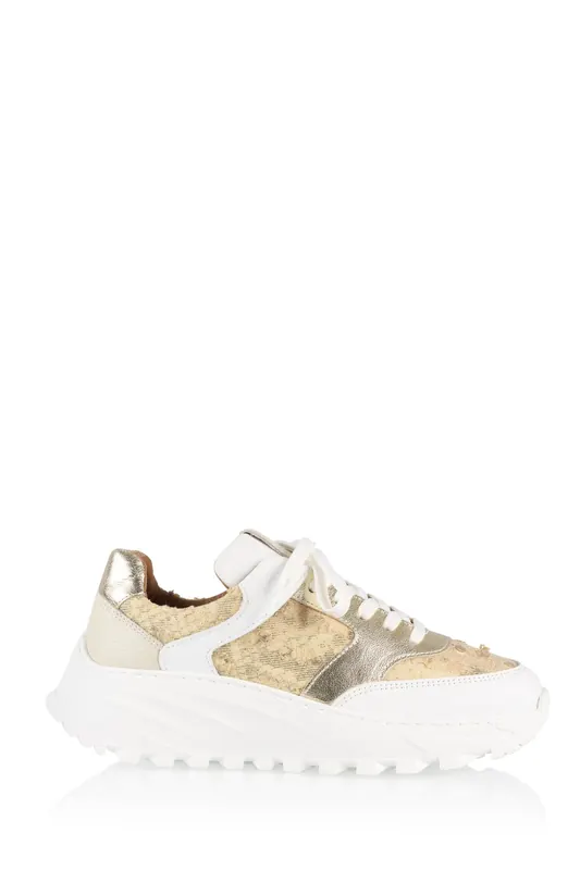 DWRS label Fairlie Snake White / Champagne Maat: 41 | Sneakers Outlet | Dames | Wit