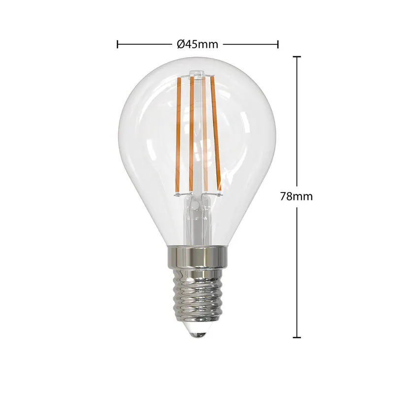 Żarówka filament LED E14 4W 2 700 K kropla 3szt.