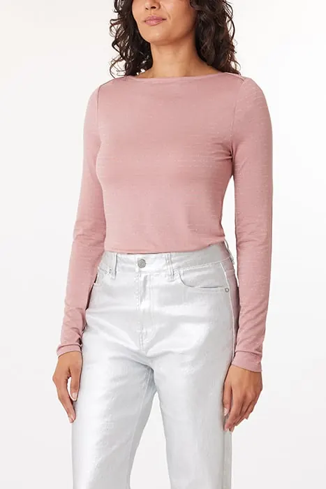 Scotch & Soda Ls Knit Top Lilas / Silver Maat: S | Longsleeves Outlet | Dames | Roze