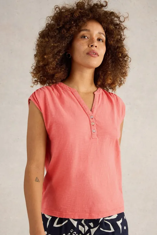 White Stuff Dina Tank Mid Coral Maat: 16 | Mouwloze Tops Outlet | Dames | Blauw