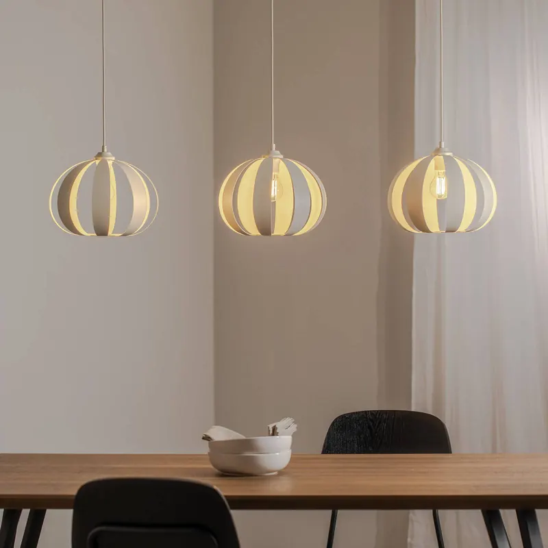 Lampa wisząca Newton, 3-punktowa, kolor piaskowy, metalowa