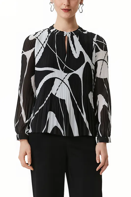 Comma  Blouses Grey/black Maat: 36 | Blouses Outlet | Dames | Zwart