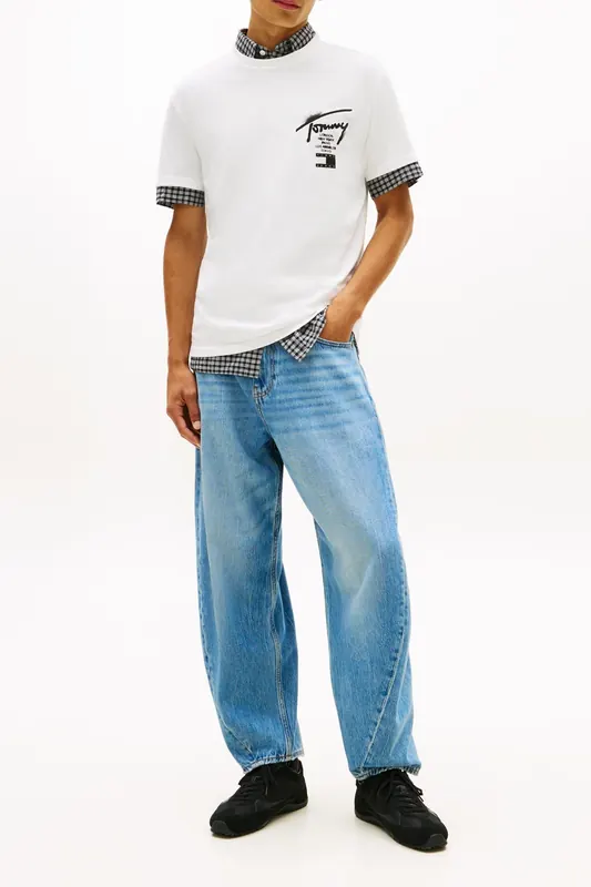 Tommy Hilfiger Regular City Sign Ss Tee Ecru Maat: S | T-shirts met Print Outlet | Heren | Wit