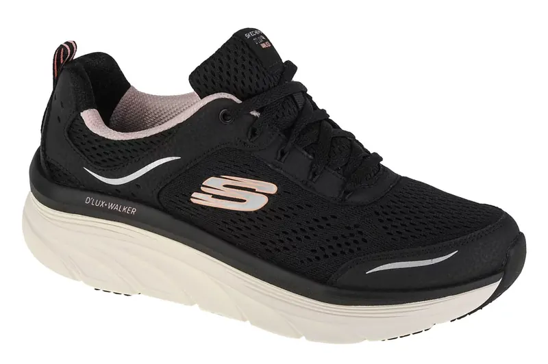 Skechers Relaxed Fit: D'Lux Walker - Infinite Motion 149023-BKPK, Damskie, Czarne, buty sneakers, tkanina, rozmiar: 41