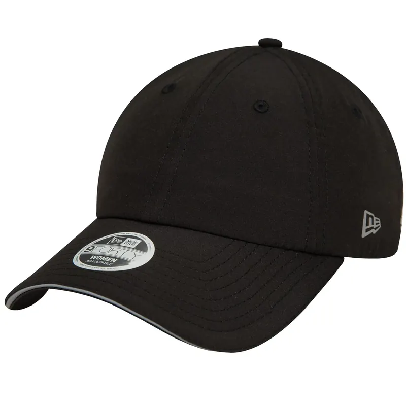 New Era 9FORTY Ponytail Open Back Cap 60434994, Damskie, Czarne, czapki z daszkiem, poliester, rozmiar: OSFM