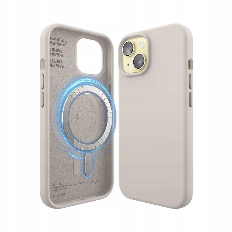 Elago kryt Silicone Case Magsafe pre iPhone 15 Stone ES15MSSC61-ST
