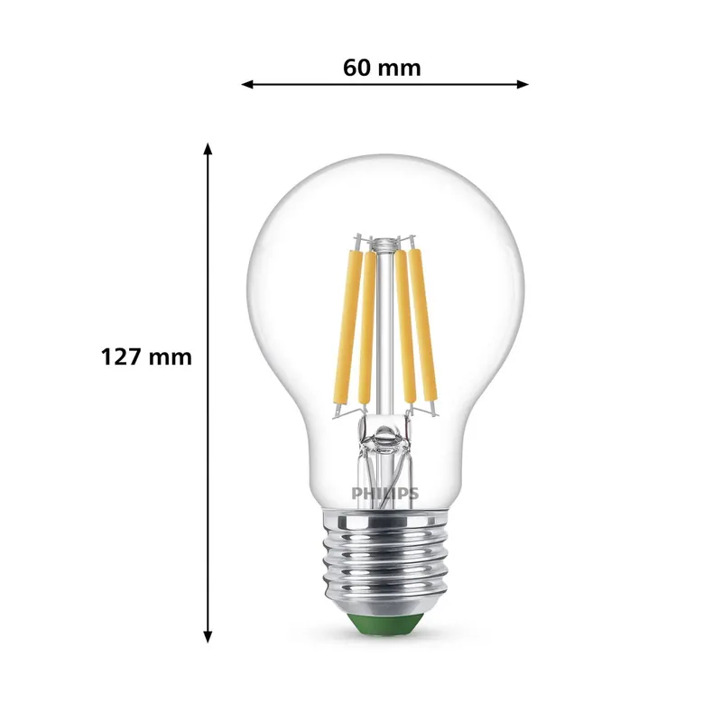 Philips E27 Żarówka LED A60 2,3 W 485 lm 2700 K żarówka filamentowa, opakowanie
