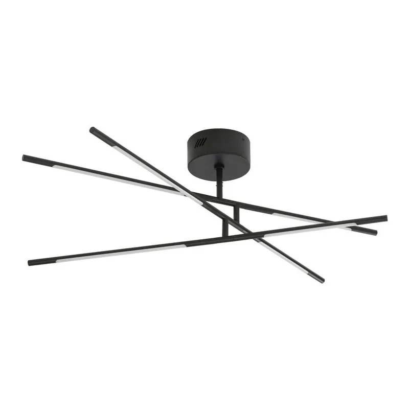 Czarna metalowa lampa sufitowa LED ze ściemniaczem z kloszem ze szkła akrylowego 77x84 cm Raccio – Nova Luce