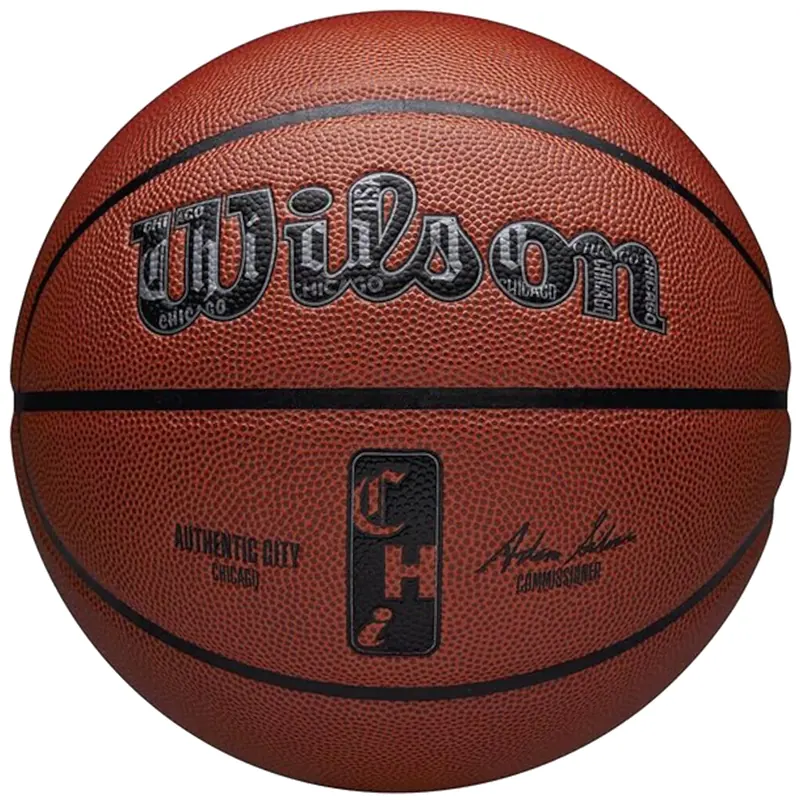 Wilson NBA Authentic City Chicago Ball WZ2016002XB, Unisex, Pomarańczowe, piłki do koszykówki, Skóra kompozytowa, rozmiar: 7