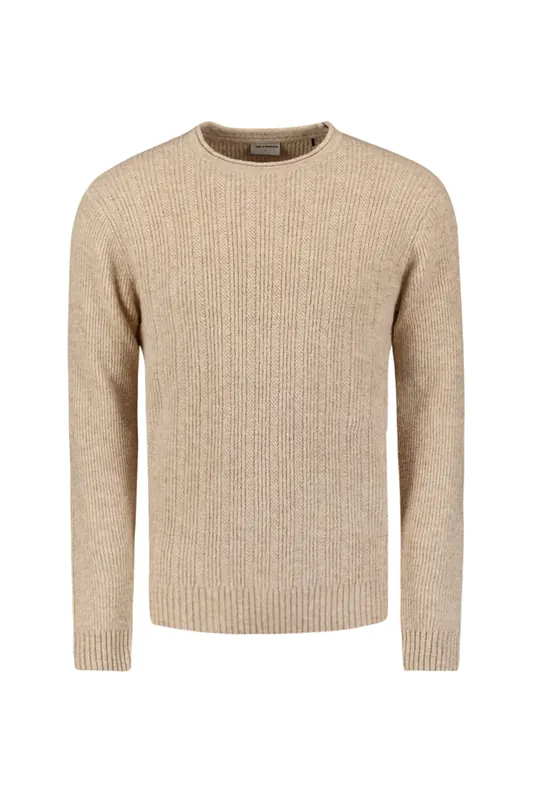 No Excess Pullover Crewneck Melange Cables Kit Maat: L | Sweaters Outlet | Heren | Beige
