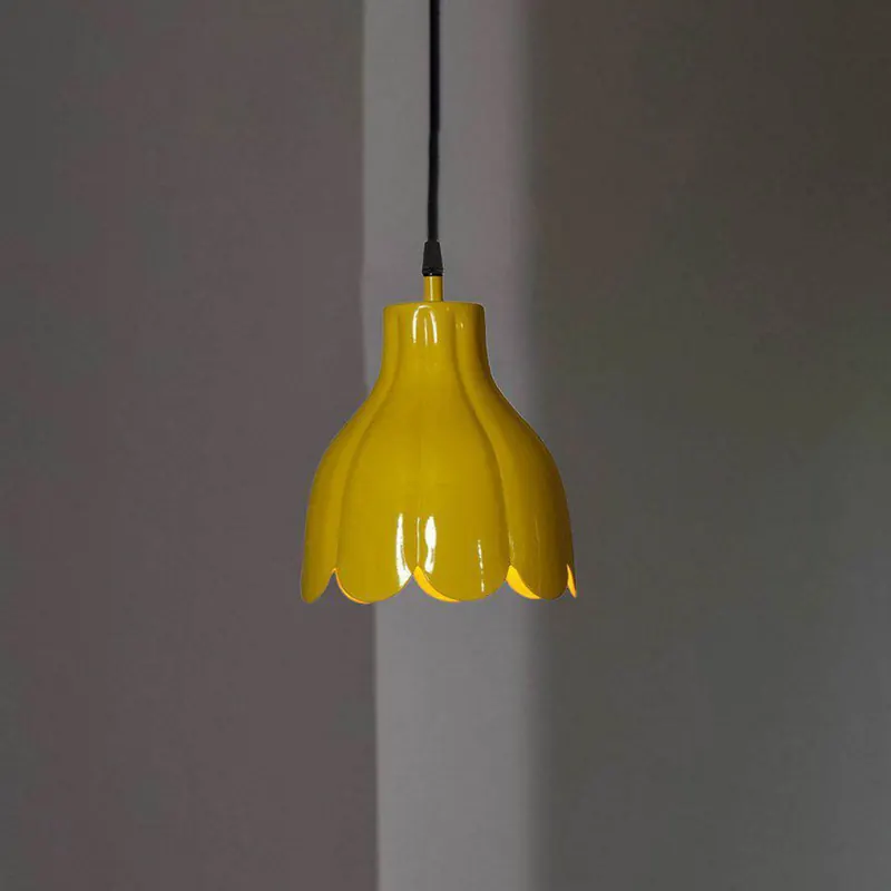 PR Home żyrandol Tulippa, żółta, Ø 17 cm, wtyczka, E27