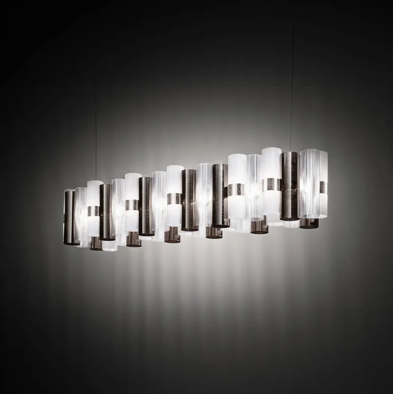 Żyrandol LED Slamp La Lollo, kolor cyny, 140 cm