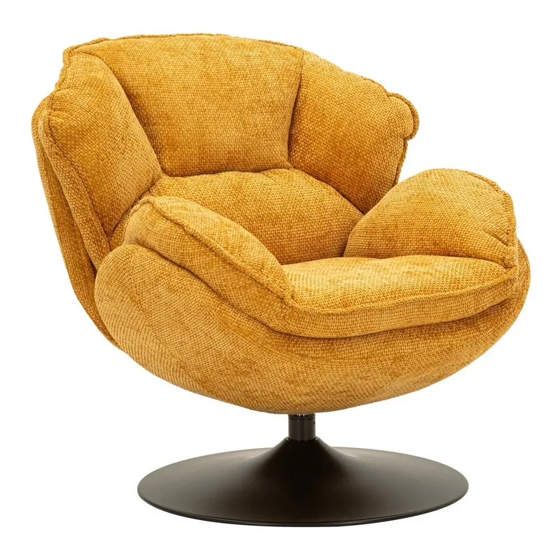 Musztardowy obrotowy fotel Retro Style – Mauro Ferretti