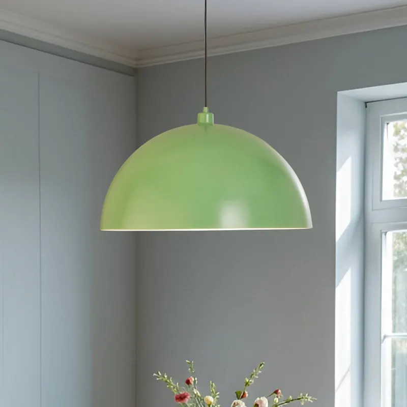Żyrandol Kure, miętowo-zielona, metal, Ø 60 cm, E27