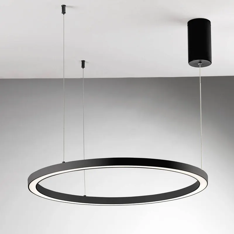 Lampa wisząca LED Hoop, czarna, Ø 80 cm, metal, CCT