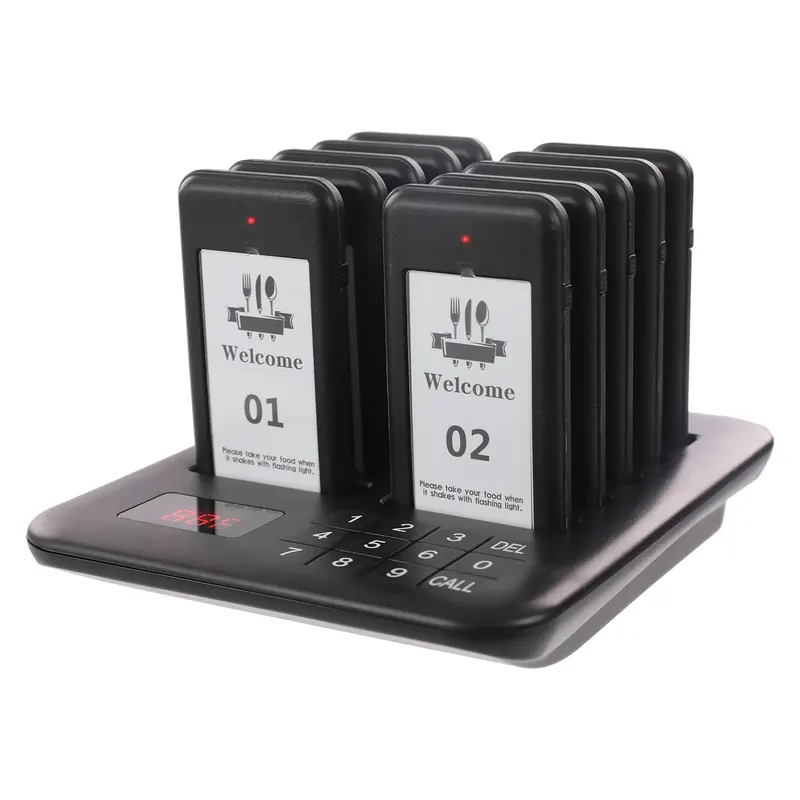 Wireless Restaurant Pager System Guest Customer Waiter Queue Calling Paging Beeper Pager Buzzer For Food Court Cafe Beach Bar