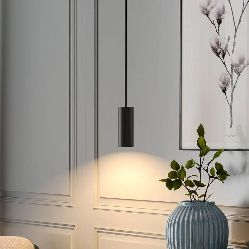 Lampa wisząca CAN, czarna, wysokość 15 cm, Ø 6 cm, metal, GU10