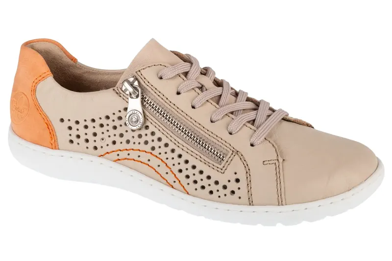 Rieker Sneakers 52824-60, Damskie, Beżowe, buty sneakers, skóra syntetyczna, rozmiar: 39