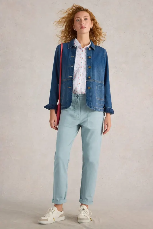 White Stuff Twister Chino Trouser Light Blue Maat: 20 REGULAR | Pantalons Outlet | Dames | Groen