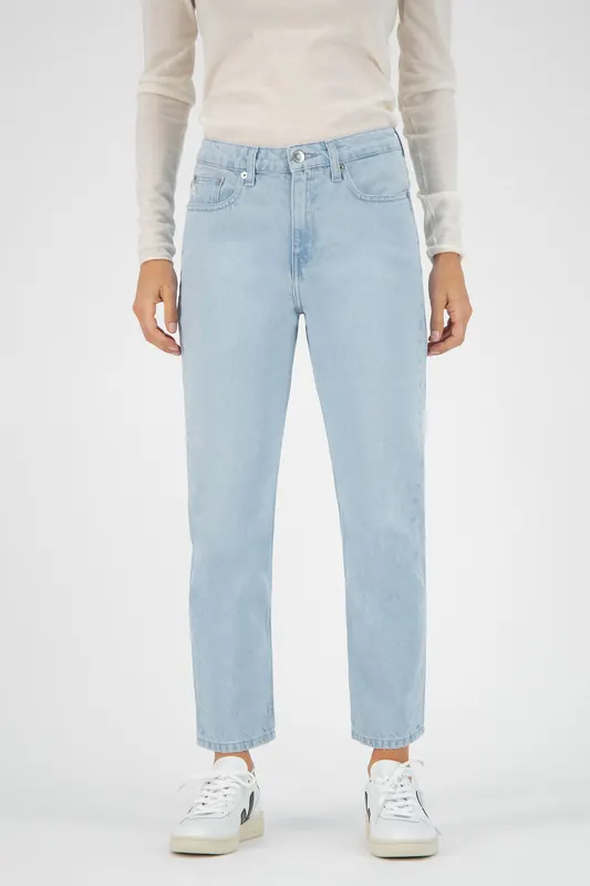 Mud Jeans Cropped Mimi - Sun Stone Sun Stone Maat: W32 | Straight Jeans Outlet | Dames | Blauw