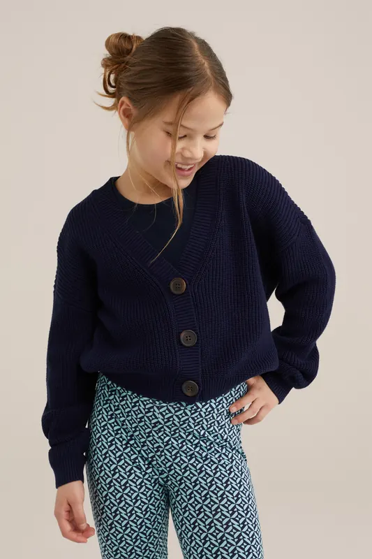 We Fashion Cardigan Dark Blue Maat: 134/140 | Jassen Outlet | Unisex | Blauw