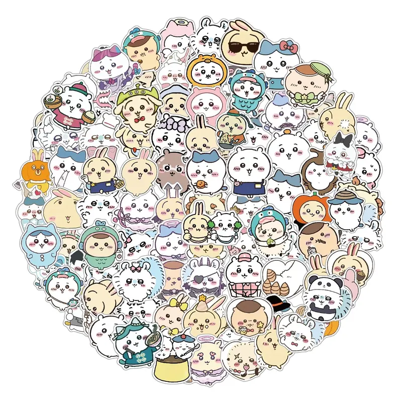 100 sztuk Kawaii Jiikawa Cartoon naklejki dekoracyjne biurko Laptop księga gości bagaż papiernicze śliczne Graffiti naklejki dla dzieci prezent