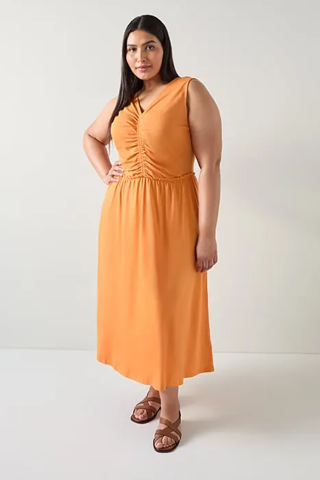 LK Bennett Dr Claud Midi Jersey Dres Burnt Orange Maat: 38 | Midi Jurken Outlet | Dames | Oranje