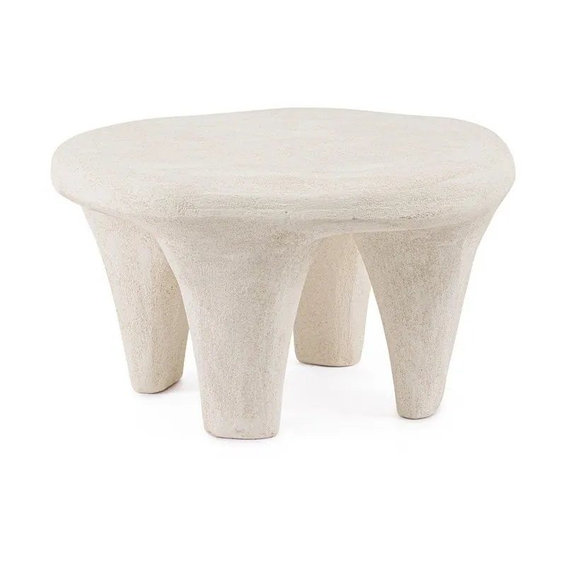 Kremowy okrągły stolik z żywicy polimerowej 60x66 cm Albin – Bizzotto