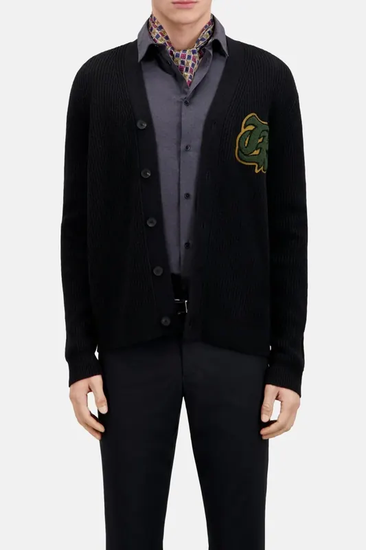 The Kooples Cardigan With Logo Patch Black Maat: M | Cardigans Outlet | Heren | Zwart