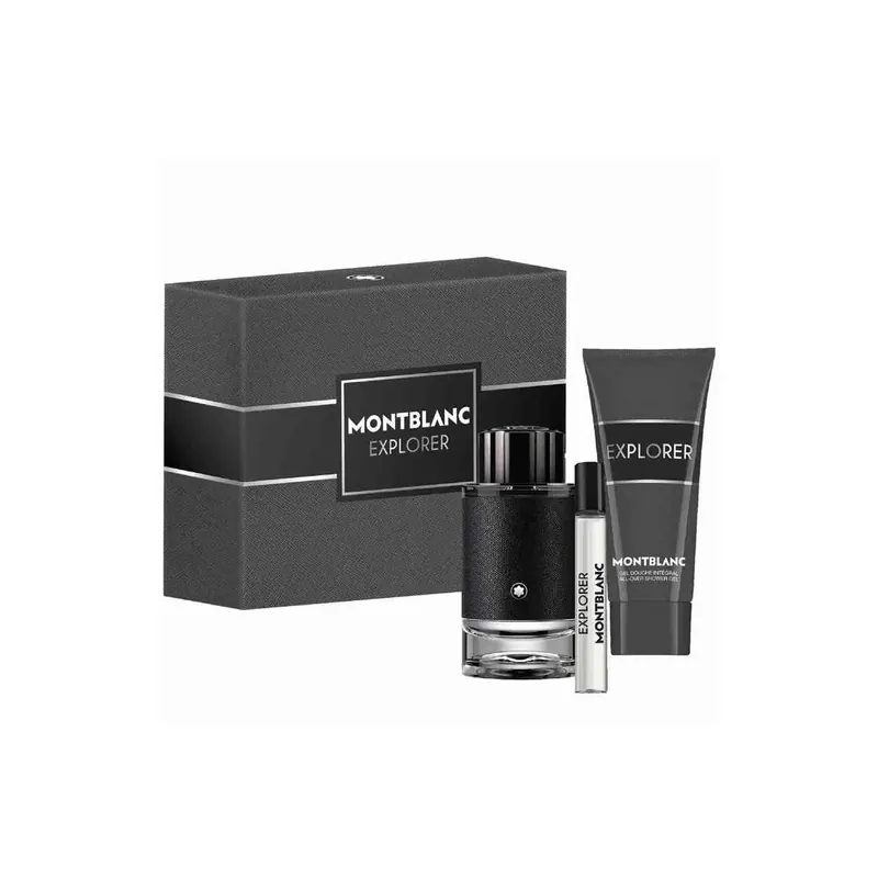 Montblanc Zestaw Montblanc: Explorer Eau de Parfum dla mężczyzn 100ml + Explorer Eau de Parfum dla mężczyzn 15ml + Explorer żel pod prysznic do wszyst