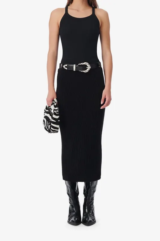 IRO Paris Kenlo Skirt Black Maat: S | Midi Rokken Outlet | Dames | Zwart
