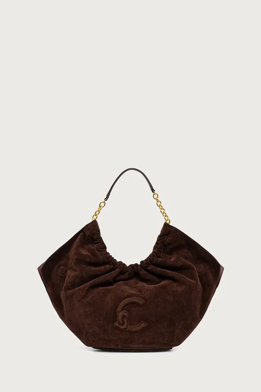 Coccinelle torebka shopper damska zamszowa
