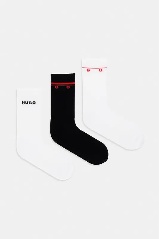 HUGO skarpety męskie z bawełną 3P QS RIB SPACED MD 3-pack