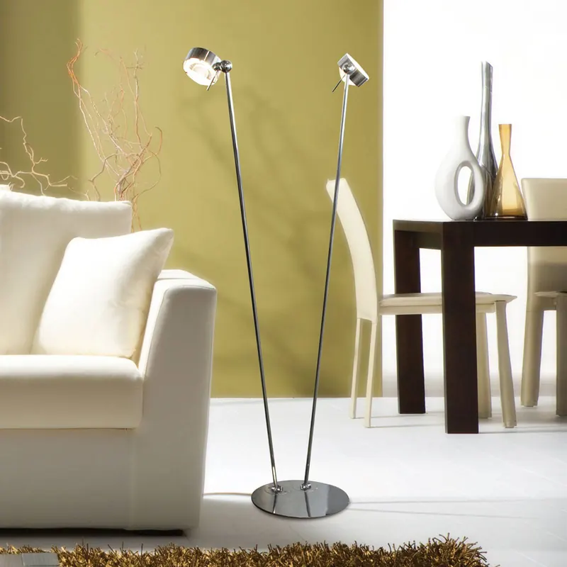 Lampa stojąca PUK, chrom, metal, 2-punktowa, G9, wł