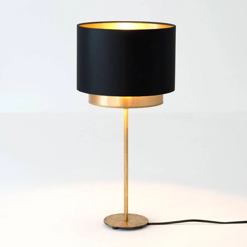 Lampa stołowa Mattia, czarny/złoty perkal