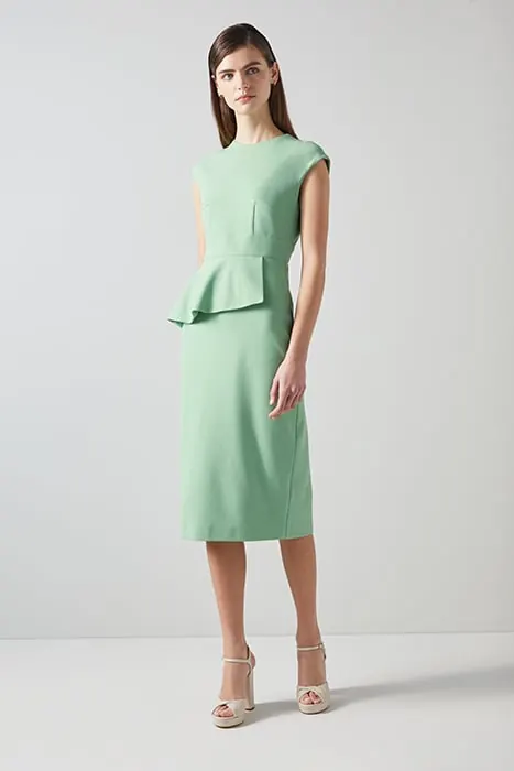 LK Bennett Dr Mia Fitted Dress Green Maat: 42 | Midi Jurken Outlet | Dames | Groen
