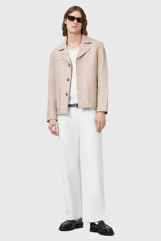 AllSaints Luca Blazer Pale Grey Maat: L | Blazers Outlet | Heren | Beige